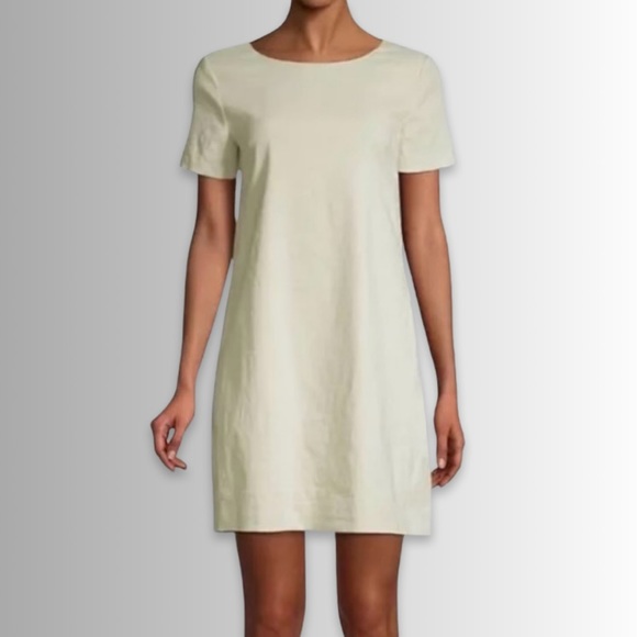 Theory Dresses & Skirts - Theory Linen Blend Panel Shift Mint Green, Eco Crunch Wash, MIDI Length Dress, 2